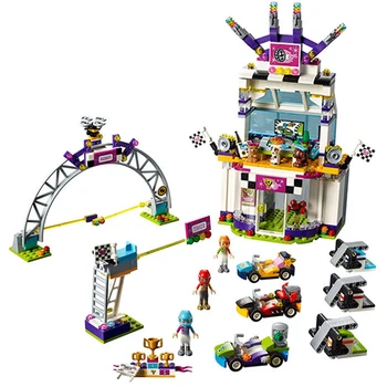 

654pcs Compatible 41352 Toys Girls Friends Series The Big Race Day Model Building Block Brick Set Toys for Children Gift