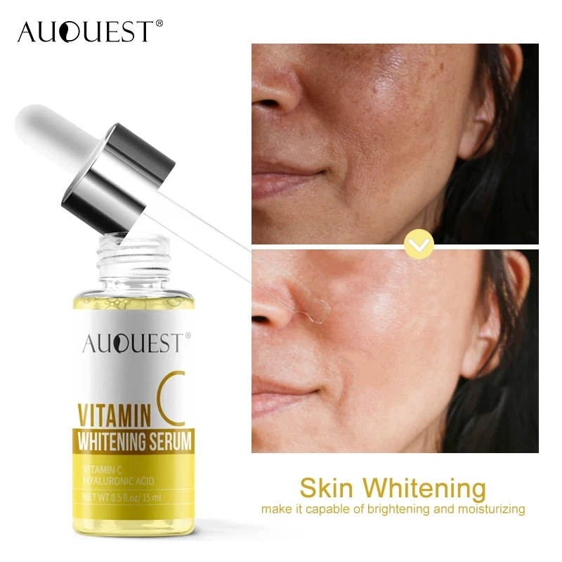 

AuQuest Vitamin C Whitening Serum Freckle Removal Fade Dark Spots Pigmentation Corrector Deep Moisturizer Anti Wrinkle Skin Care
