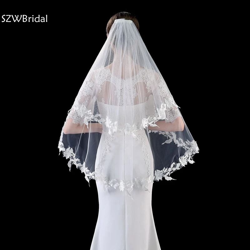 

New Arrival Two Layers Bridal veil 2024 Ivory wedding veil Cheap wedding accessories Veu de noiva Velo sposa Sexy Bride veil