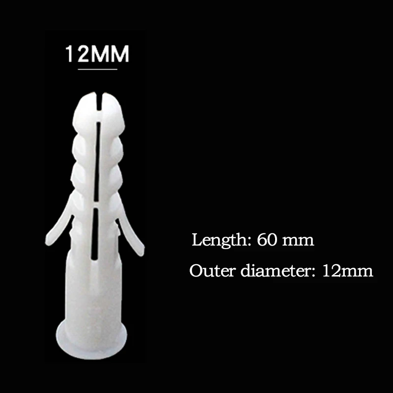 Anchors  5-14mm Screws M5-M14 Rubber Expansion Pipe Flat Round Head Self-Tapping Screw Nylon Tube Wall Wood Hardware Tool