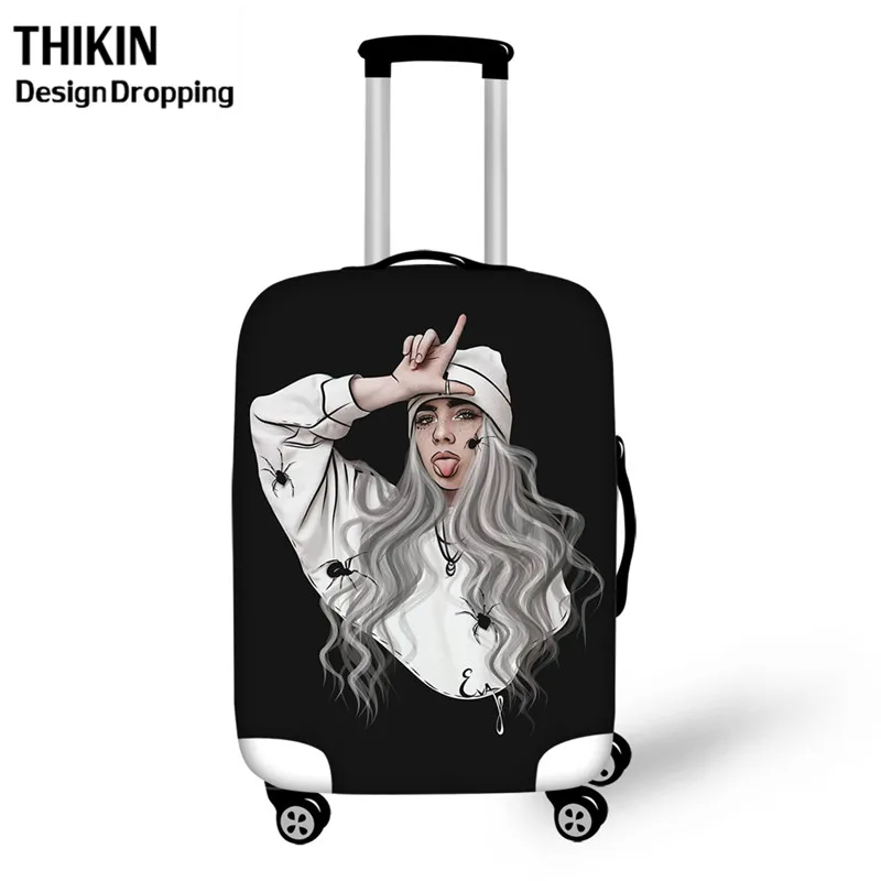 THIKIN хип-хоп Billie Eilish принт женский багаж для путешествий Чехол модный певец Рэппер протектор Защитные чехлы для чемоданов - Цвет: 5