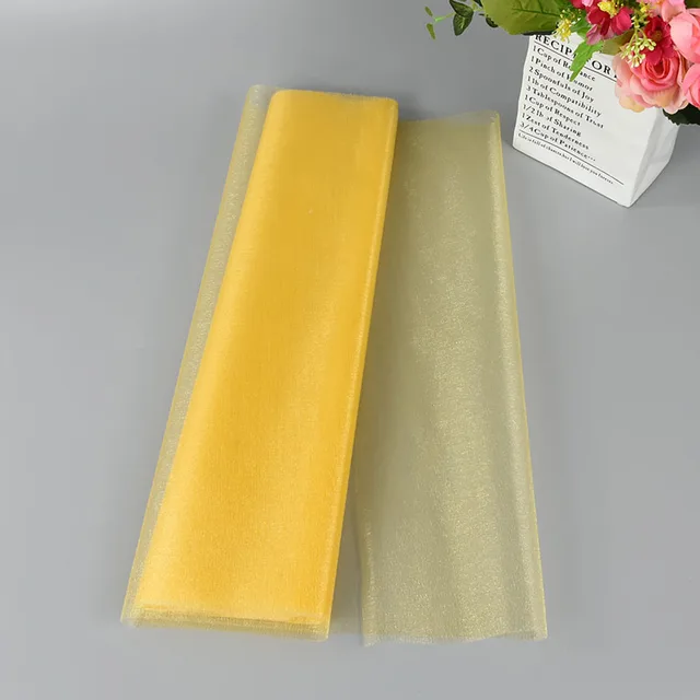 5/10m Wedding Decoration Tulle Roll Crystal Organza Sheer Fabric For Birthday Party Backdrop Wedding Chair Sashes Decor Yarn Gold
