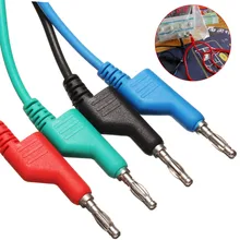 Тестовая линия для кабеля, 4 цвета, 4 шт., 1 м, 4 мм, вилка типа "банан-банан", мягкая силиконовая тестовая линия для мультиметра и источников питания и т. д
