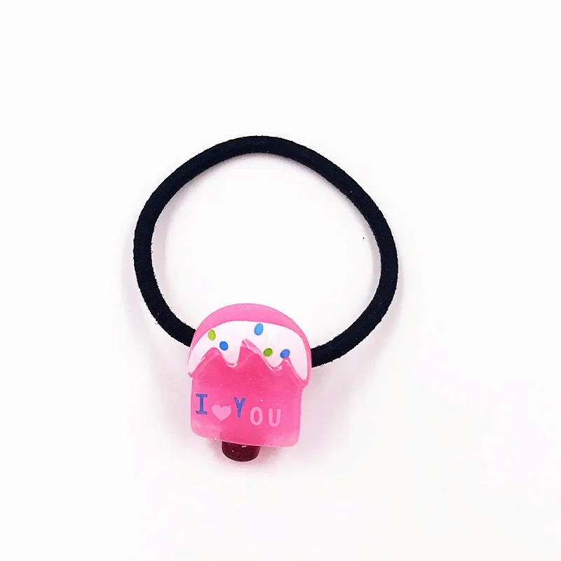 Флуоресцентный зеленый 1PCS Candy Cake Ice cream Girls Hairbands Kids Elastics Hair Bands Hair Accesorios Children Hair Rope Headwear hair ties - Цвет: Флуоресцентный зеленый