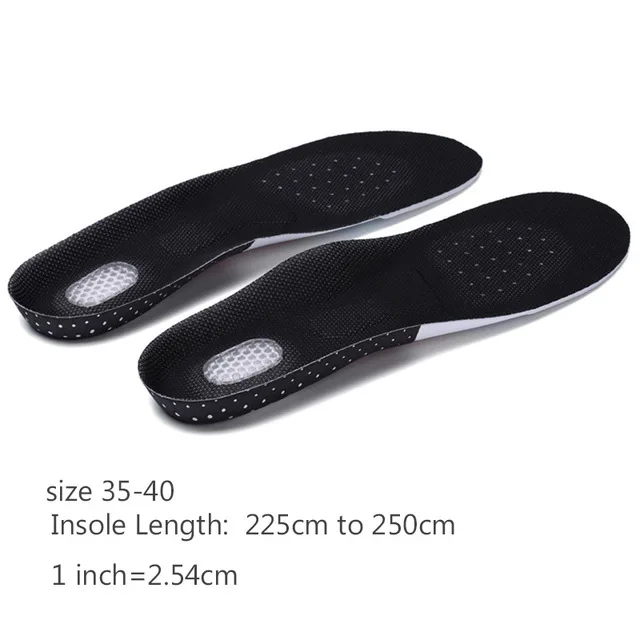 USHINE Sport Running Silicone Gel Shoe Insoles for Foot Men Women Sole Orthopedic Pad Massaging Shock Absorption Arch EU35-40