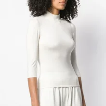 Aliexpress - YUNINYOYO Special Offer ~ simple and concise side line  slim half high collar five sleeve 100% wool Bottoming shirt thin sweater