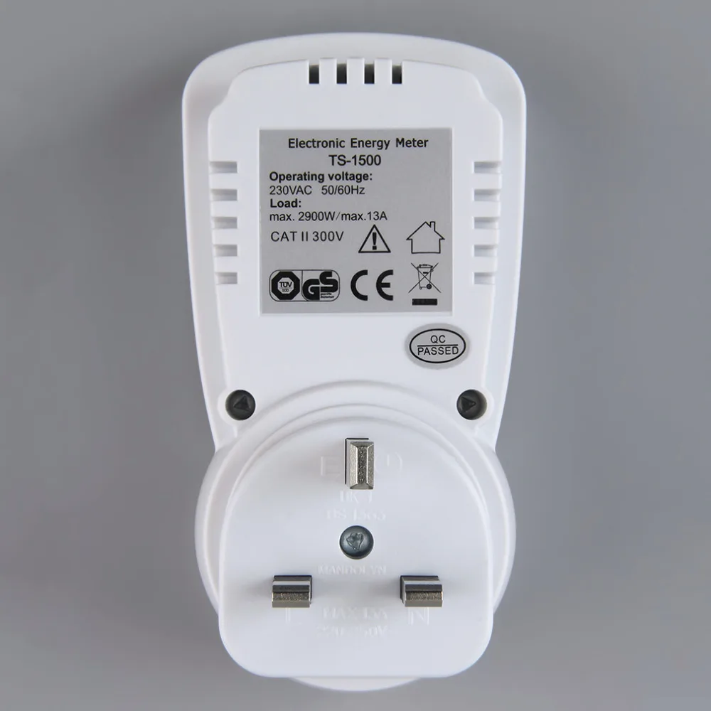 TS-1500 Elektronische Energy emeter ЖК-монитор подключаемый электросчетчик voor UK монитор штекера