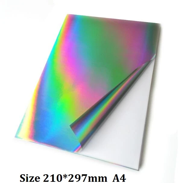 A4 Waterproof Laser Holographic Printable Sticker Paper Glossy Sticker Paper  for Inkjet Printer - China Inkjet Vinyl Rainbow Vinyl Sticker Photo Paper,  Printable Holographic Sticker Paper