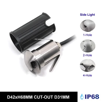 

Outdoor Underround Side Light IP68 3W 12V DC 1/2/4-Hole Underwater Lighting for Swimming Pool Villa Garden Stairway Decoration