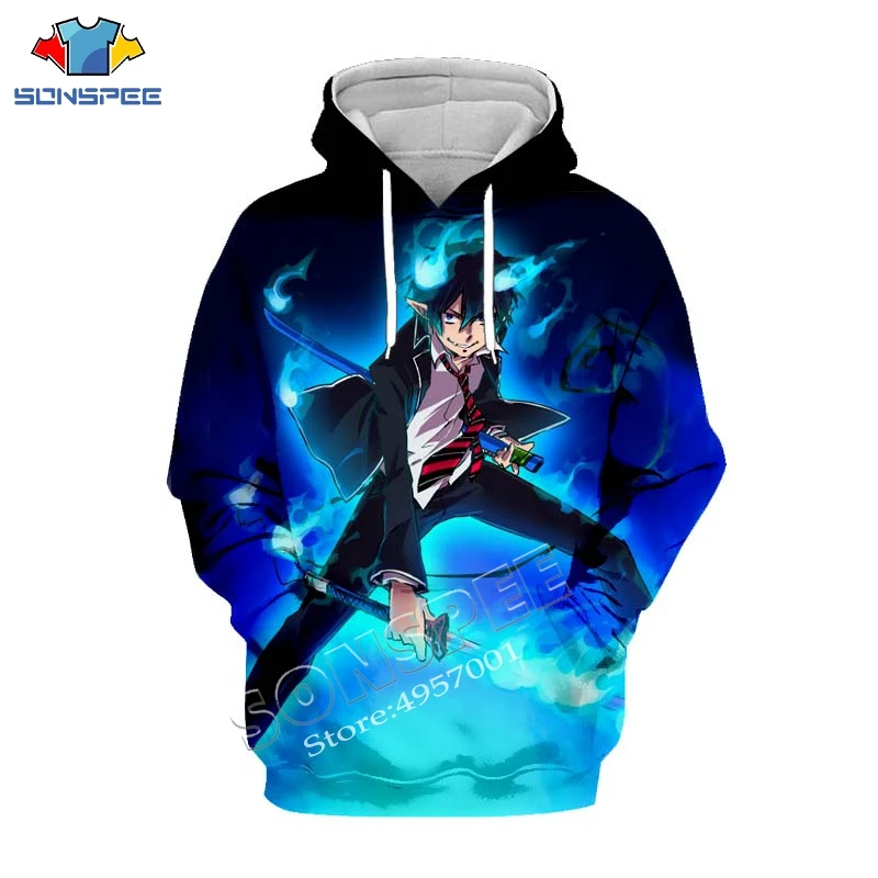 SONSPEE Anime Blue Exorcist 3D Printing Pullover Hoodie Women Clothing Unisex Streetwear Fashion Casual Sweatshirt Hoody Shirt (25)