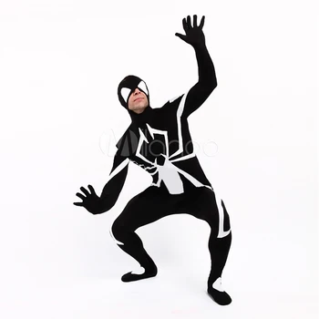 

High Quality Adult/Childrens Mens/Women Halloween Black Spiderman Cosplay Costumes Lycra Zentai SuperHero Costume Full Body Suit