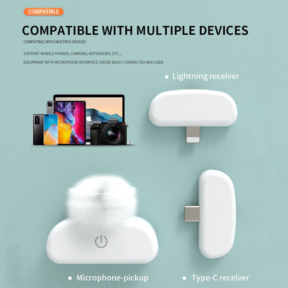 

Wireless Lavalier Microphone for USB-C Android Phone Type-C Plug and Play 2.4G Ultra-Low Latency Noise Reduction Lapel