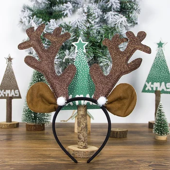

Christmas Antler Headband Brown Reindeer Headband Christmas Decoration Hair Ornaments Gifts For Home Decoration