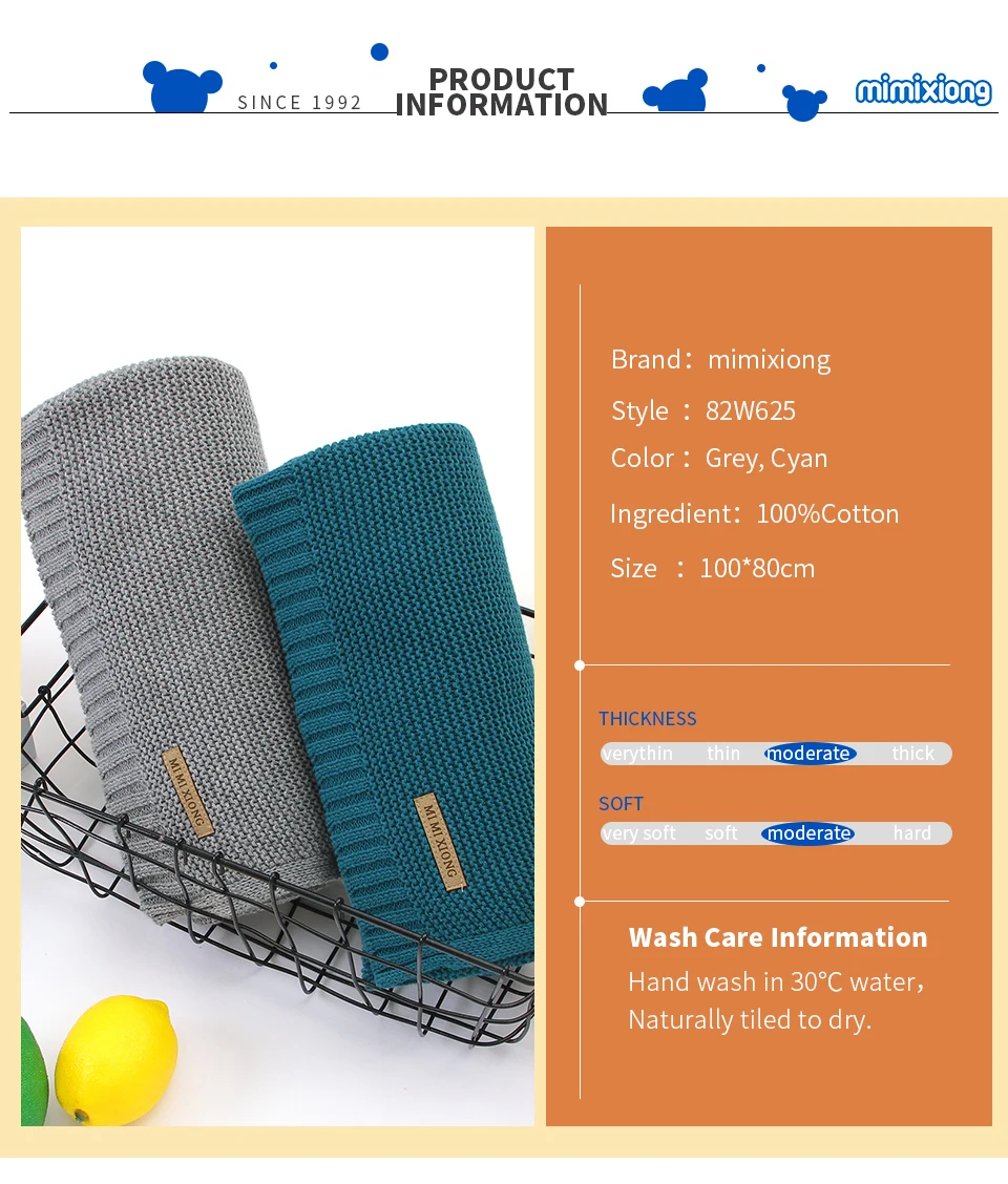 Baby Blankets Super Soft Newborn Swaddle Wrap 100*80cm Knitted Toddler Infantil Sleeping Blanket Quilts for Stroller Bed Carseat 10 H945e3d1b204d4a88880b17f45d33a390Y
