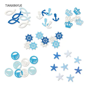 

TIANXINYUE Fish Boat Anchor Wooden Button Scrapbooking Random color Painting Buttons,DIY Clothing Accessories
