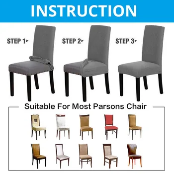 

Twill Check Stretch Chair Cover Anti Stains Dustproof Dining Chair Cover Beautiful Stylish Household Slipcovers Protect Chairs