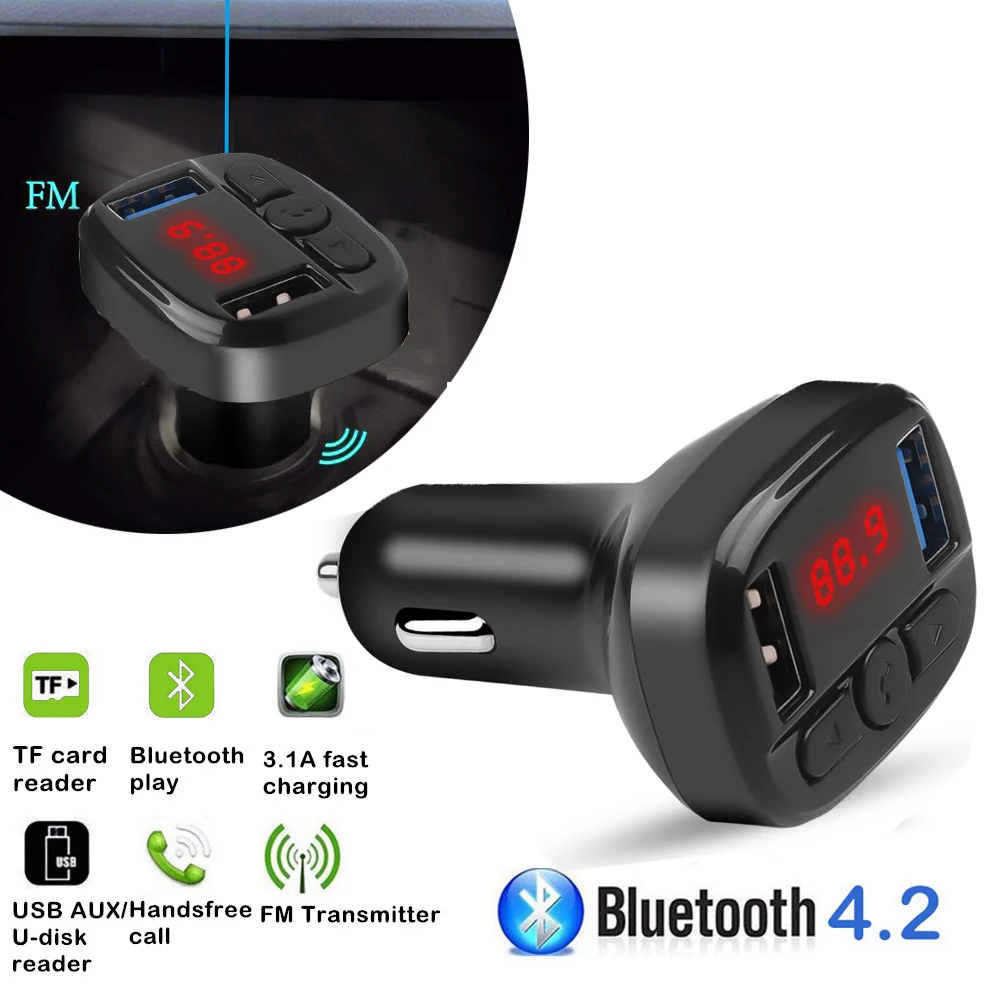FM-трансмиттер автомобильный с поддержкой Bluetooth 5 0 и 2 USB-портами | Автомобили