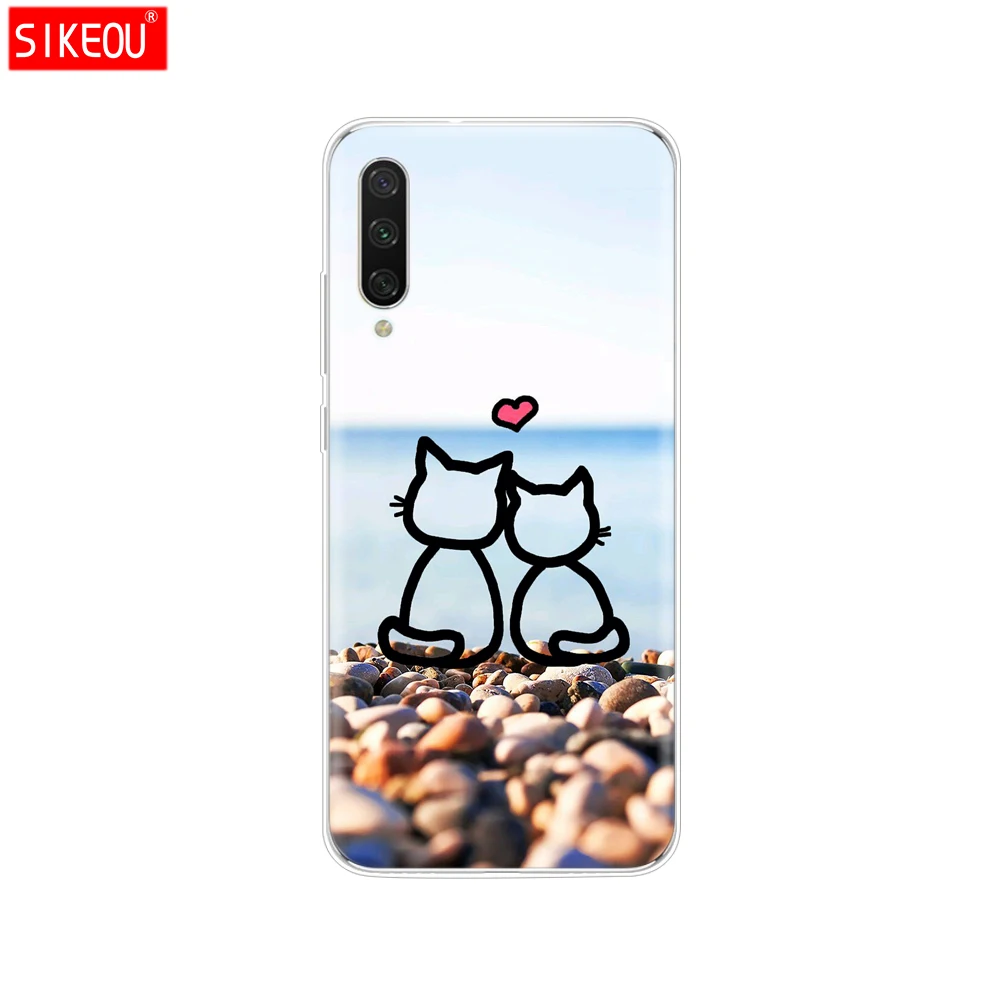 Силиконовый чехол для Xiaomi mi A3, чехол с полной защитой, мягкая задняя крышка из ТПУ, чехол для телефона s для Xio mi A3, бампер, кошечка, цветок