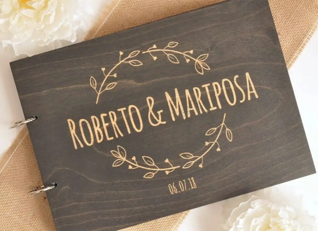 Corazones De Madera Libro De Firmas Libro Invitados Bodas - Caja Corazón  Madera Con 120 Piezas Libro Firmas, image size:1042x757