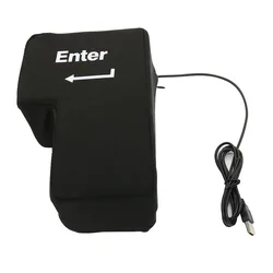 Giant USB Enter Key Stress Relief Pillow (Black)