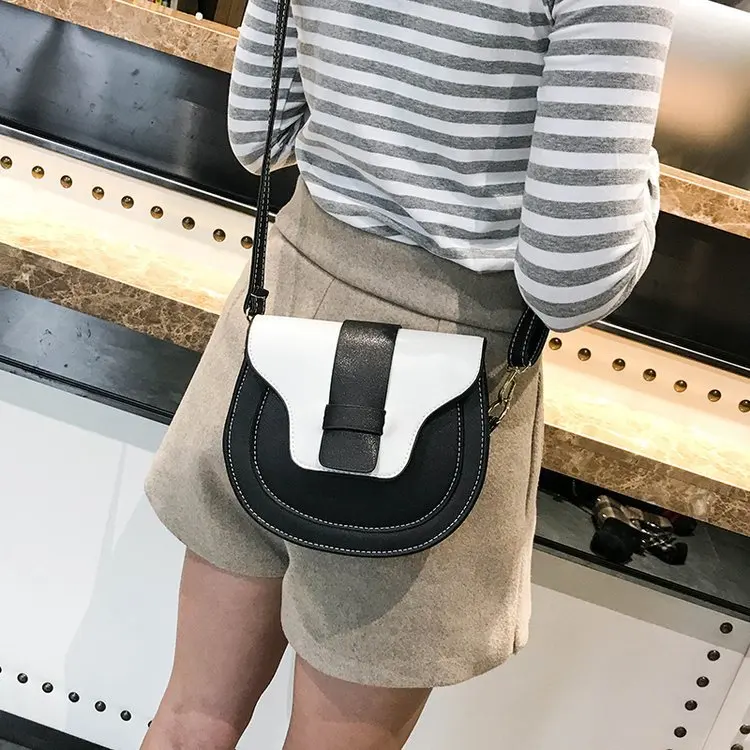 

New Style WOMEN'S Bag Spring Women's Korean-style Square Sling Bag Mini Contrast Color Shoulder Bag Shoulder Bag