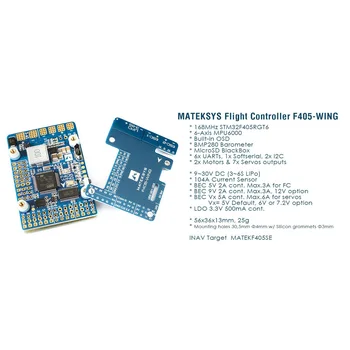 

Free Shipping Matek MatekSys F405-WING STM32F405 Flight Controller Control With INAVOSD MPU6000 BMP280