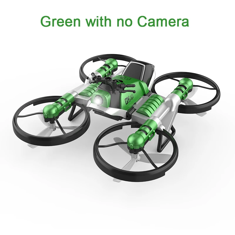 Уникальный H6 2-в-1 складной RC Drone с камерой автомобиля многофункциональный складной самолета электромобиль 6-осевой Квадрокоптер игрушка - Цвет: green with no camera