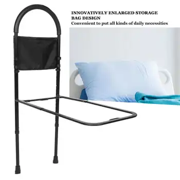 

Adjustable Bed Rails Household Bedside Assist Bar Handle with Storage Bag for Elderly Patients Pregnant Women