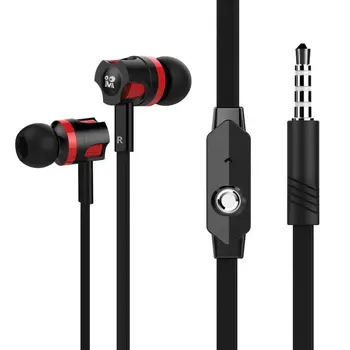 

3.5mm Flat Wired In-Ear Earphone Stereo Music Phone Headset with Microphone Headset Super Clear Noise Isolating Earbuds
