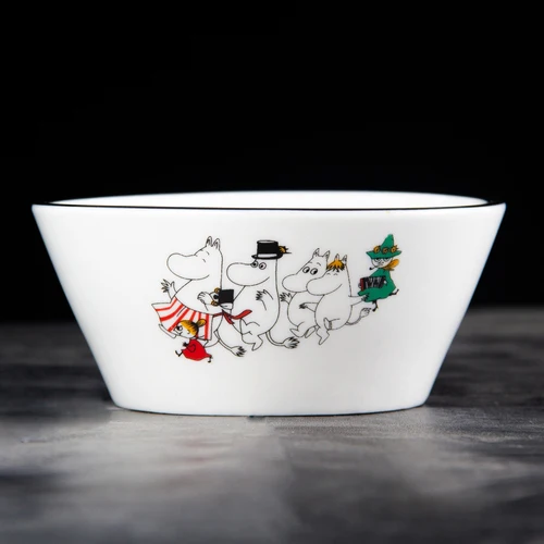N 1PCS Скандинавский стиль Moomin 8 дюймов стейк керамическая тарелка рисовая чаша ложка Amy Shili мультфильм керамическая детская посуда - Цвет: N 1PCS
