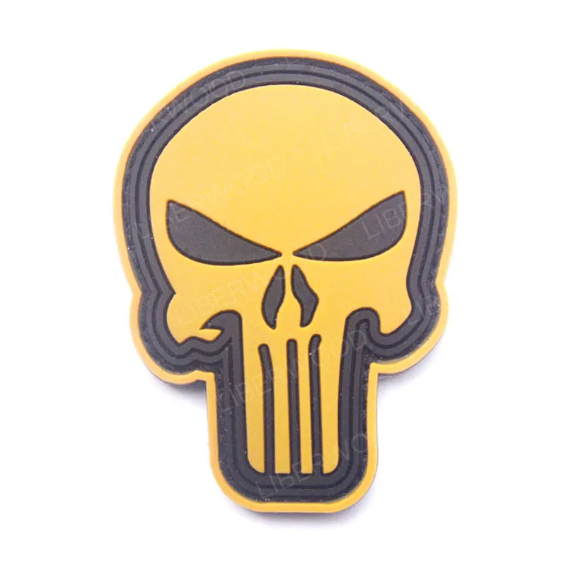 PVC yellow Тактические Патчи для карателей-Разноцветные военные бирки для карателей США тонкая синяя линия Испания Трамп Каратель Череп ПВХ Боевая нашивка - Цвет: PVC yellow