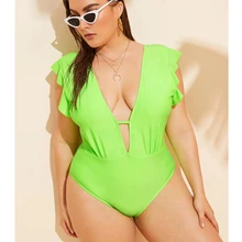 neon colored plus size bathing suits