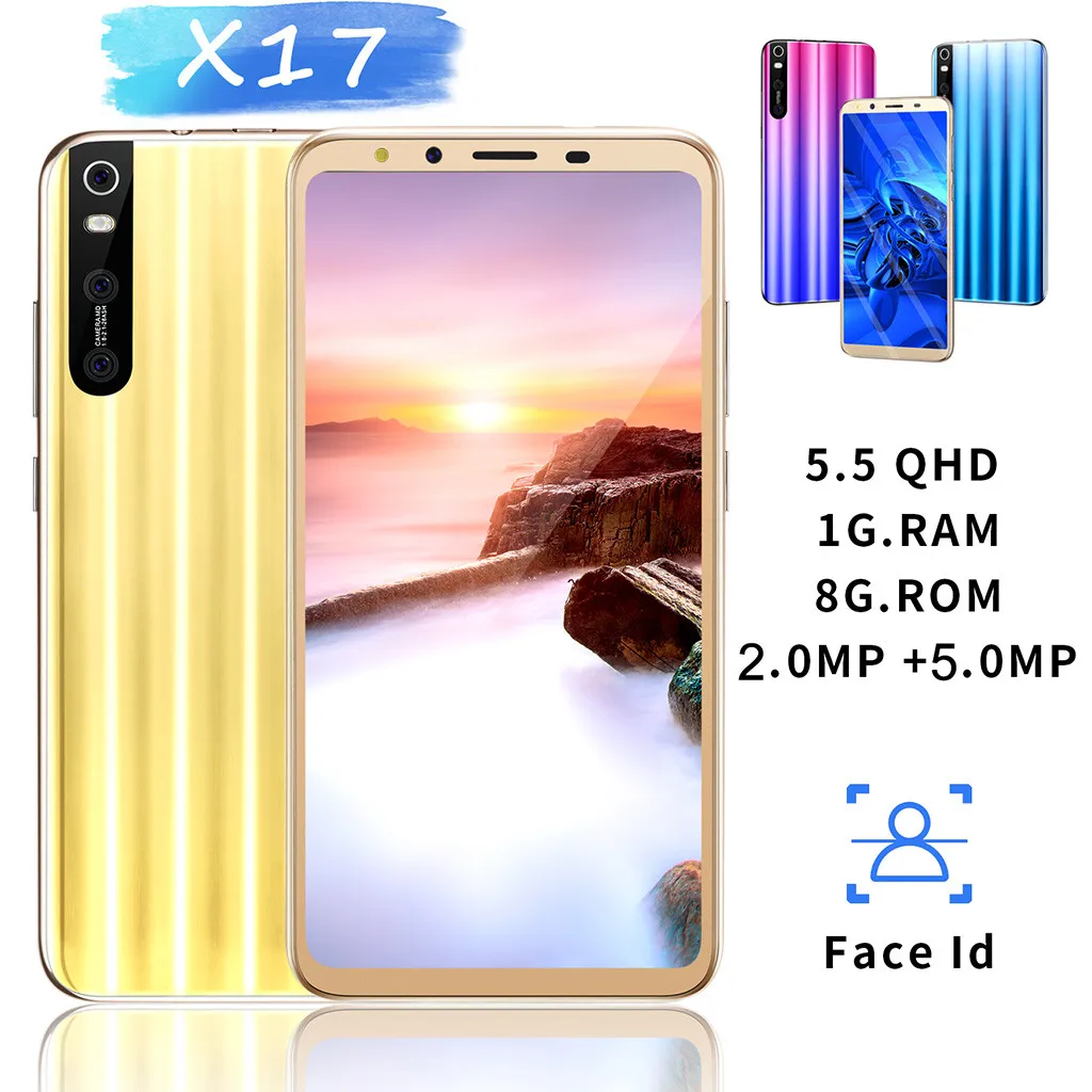 5,5 дюймовый мобильный телефон четыре камеры четырехъядерный 1+ 8G 3g Android смартфон большая батарея многофункциональная интеллектуальная телефон HD+ ЖК-экран