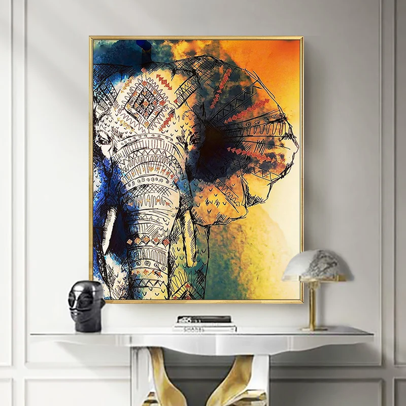 Краска по номерам художественная живопись по номерам ручная роспись Абстрактная красочная слон домашний коридор декоративная живопись