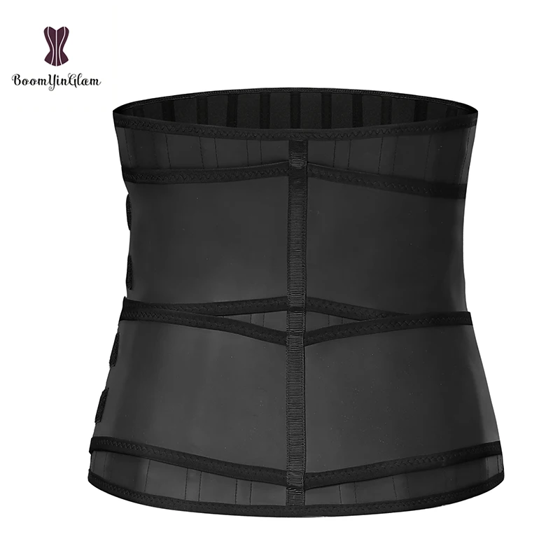 Pure Black Latex Corselet Women Sport Waist Cincher Underbust Corset Double Belt 2 Strap Chest Binder Bustier Shapers Plus Size