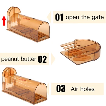 

Hot 2pcs Mousetrap Rat Traps Transparent Smart Humane Live Mouse Trap No Kill Animal Pet Control Cage Reusable Mice Rodent Catch