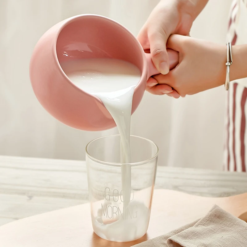 

500ml-1000ml Ceramic Milk Pot Single Handle Non-stick Hot Milk Child Baby Food Pot Household Mini Pots