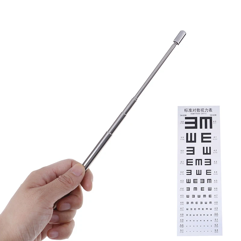 Durable Portative Stainless Steel Expansion Stick Pen Deisgn Adjustable Eyesight Rod For Visual Chart School 1PCS