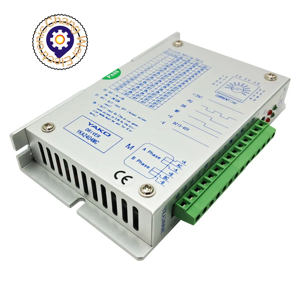 

Original YAKO Stepper motor driver YKA2404MC with phase current below 4.0A,voltage range:DC12-40V,form 0.1A/phase to4.0A/phase.