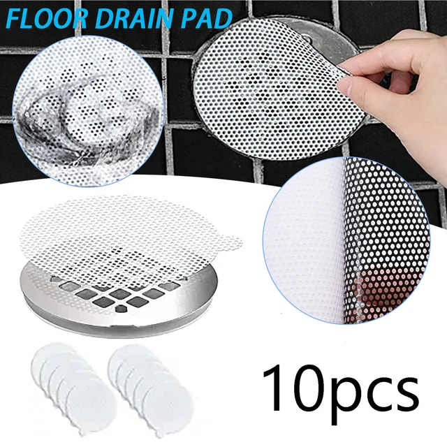 10PCS Round Disposable Shower Drains Hair Catcher Mesh Stickers