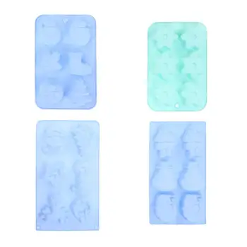 

4 Pcs Random Mixed Silicone Molds Candy Santa Claus Flake Christmas Soap DIY Chocolates Snowman Molds Moulds for Kitchen
