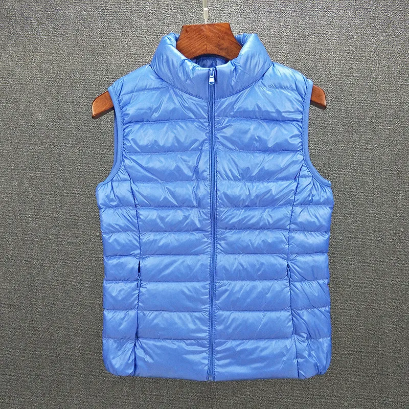 New Women Sleeveless Waistcoat Warm Puffer Jacket Ultra Light White Duck Down Vest Coat Ladies Short Autumn Winter Tank Outwears - 4