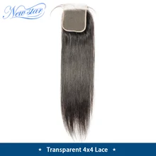 Бразильские прозрачные кружевные закрытые прямые волосы " X 4" Кружевные свободные части закрытия Новая звезда человеческих волос швейцарское кружево с волосами младенца