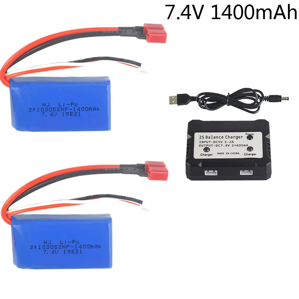Литий-Полимерный Аккумулятор 7 4 В для Wltoys A949 A959-B A969-B A979-B K929-B 1400 мАч