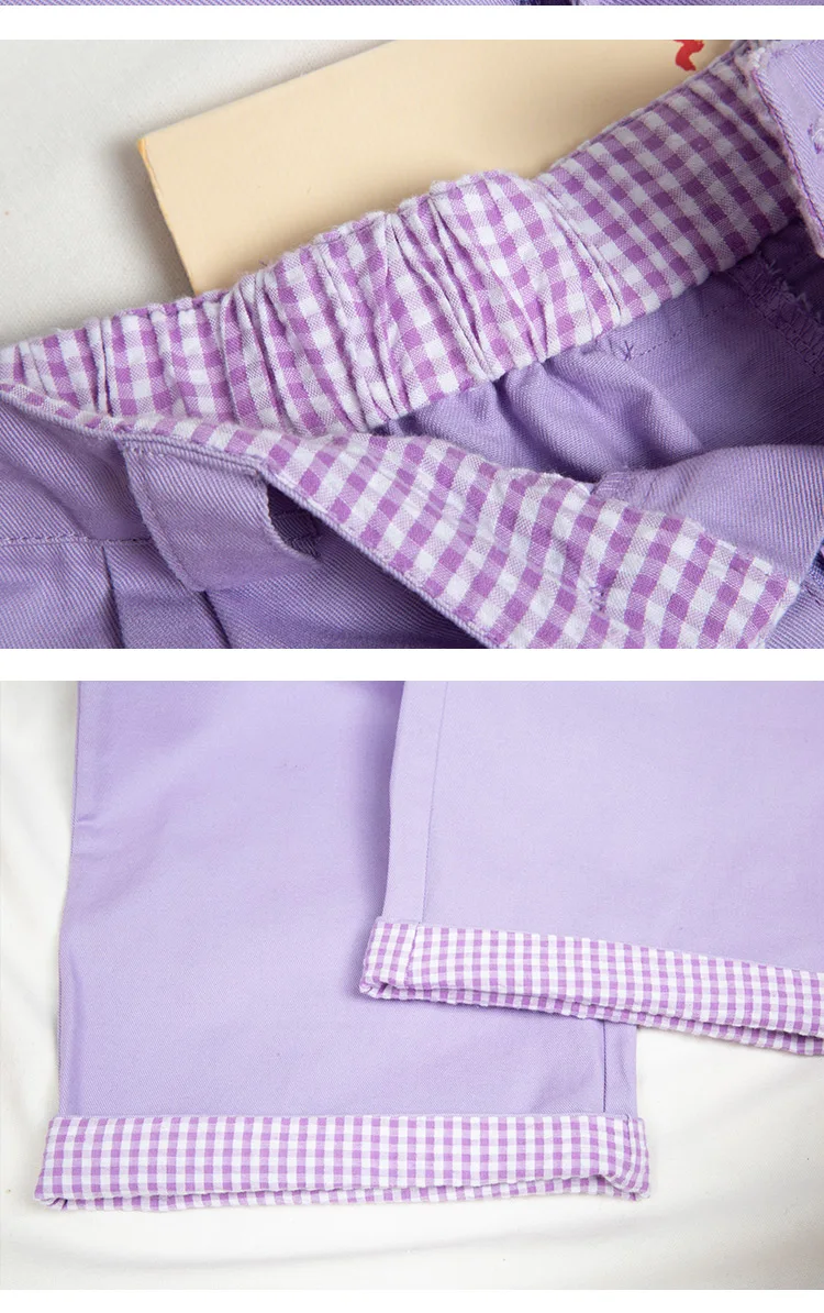 Харадзюку каваи фиолетовые брюки для женщин мягкие милые винтажные клетчатые брюки для отдыха длиной до щиколотки прямые брюки для девочек