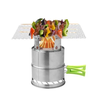 

Outdoor Grill Rack Stove Pan Camping Roasters Charcoal Bbq Oven Picnic Cookware Use The Backpack Charcoal Stove To Cook Anywhere