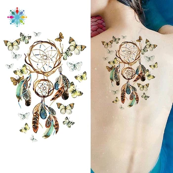 

Waterproof Feather Leaf Dream Catcher 3D Tattoos Stickers Body Art Tls