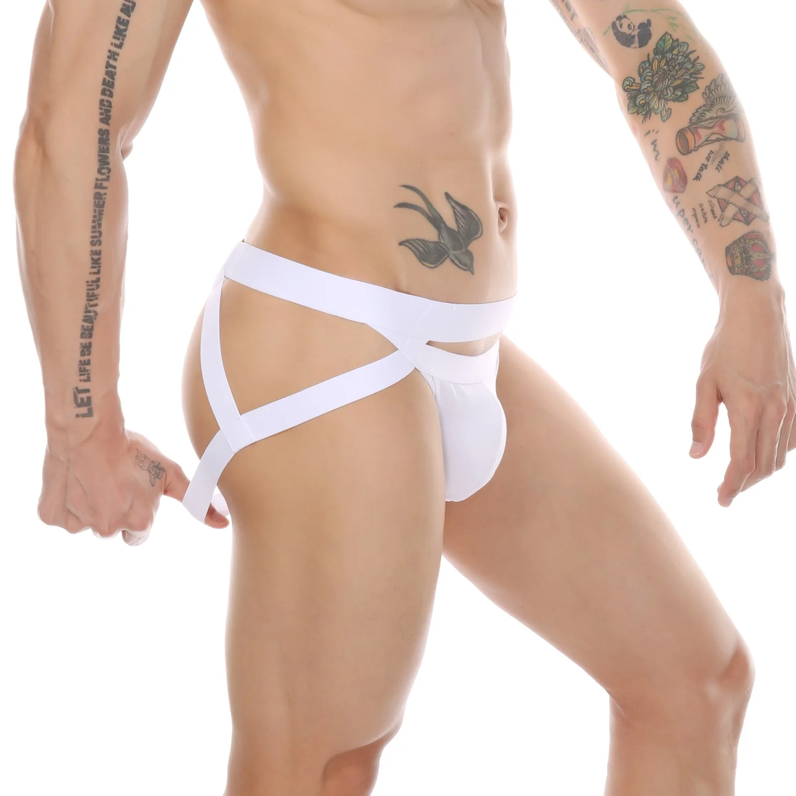 CLEVER-MENMODE Mens Panties Fetish Cutout Bondage Underwear Sexy Jockstrap Thong G String Penis Pouch T-back Harness Underpants male underwear
