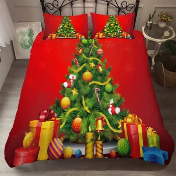 

BEST.WENSD American Style Christmas Bedding Set AB Side Bed Set King Size Luxury Duvet Cover Set Home Bedding Women Bedclothes