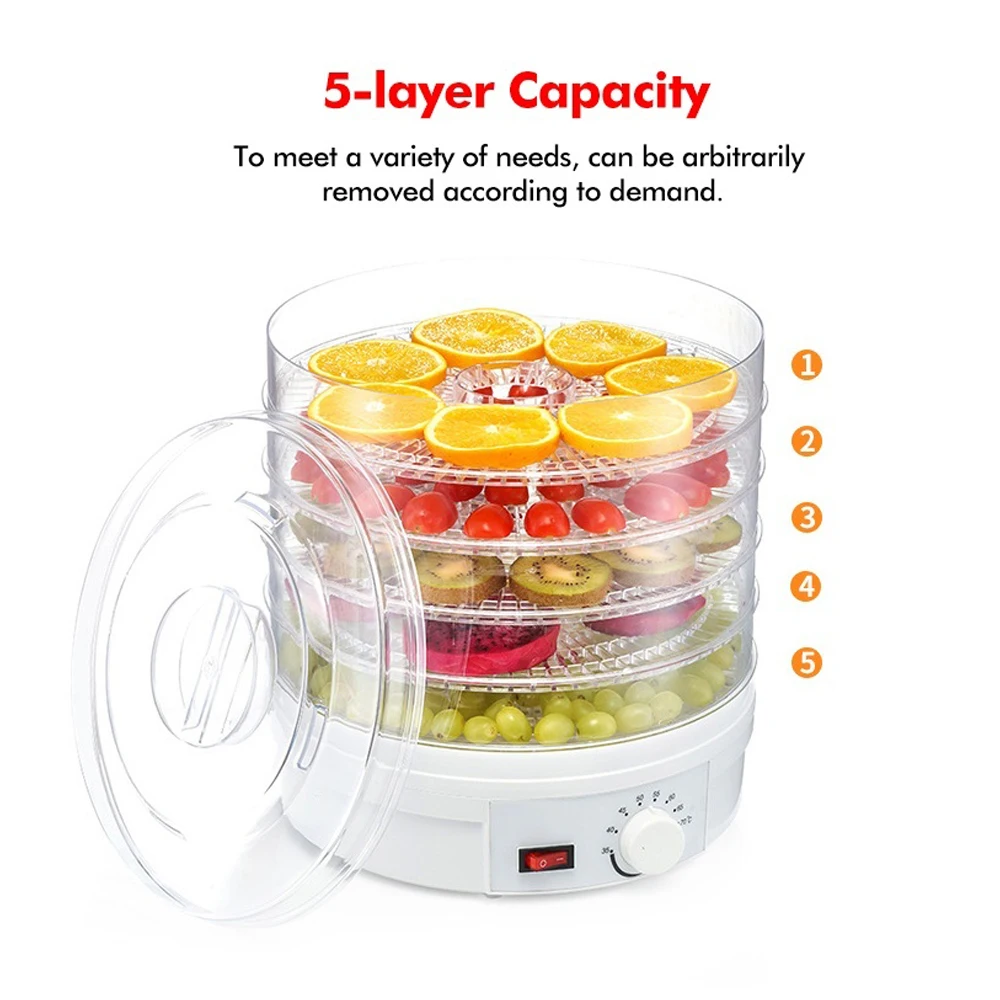 Food Dryer Five-Layer Dryer Dried Fruit Vegetable Dryer 110v/220v 35 °C-70 °C Sturdy Durable Convenient Family Ruit Kitchen